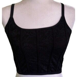 Colsie Bralette Women’s Black Lace Stretch Pullover Adjustable Straps Size Med